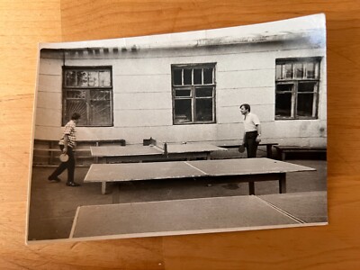 1960s Table tennis Sport Guys Soviet people Vintage photo