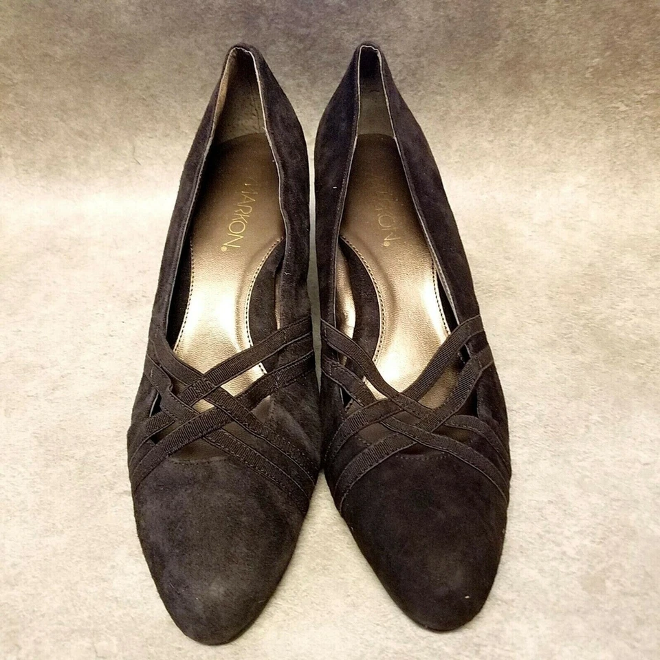 Markon Womens Quarry Size 9 Brown Leather Slip On 2.5" Wedge Heels - Image 2 of 4