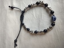 Silver Elephant and Bead Bracelet