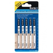 Image of BlueSpot 5 PCE HCS Clean Cut Jigsaw Blades For Wood (10 TPI)