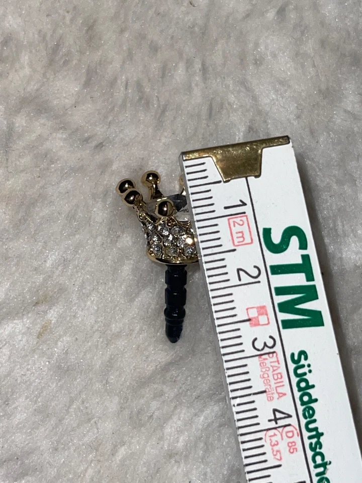 Staubstecker Aux Smartphone Handy Krone Strass Kappe Staubschutz Stecker - Bild 4 von 4