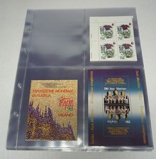 SAFE 10 FOGLI CON 4 SCOMPARTI PER FRANCOBOLLI - QUARTINE - BLOCCHI ecc.