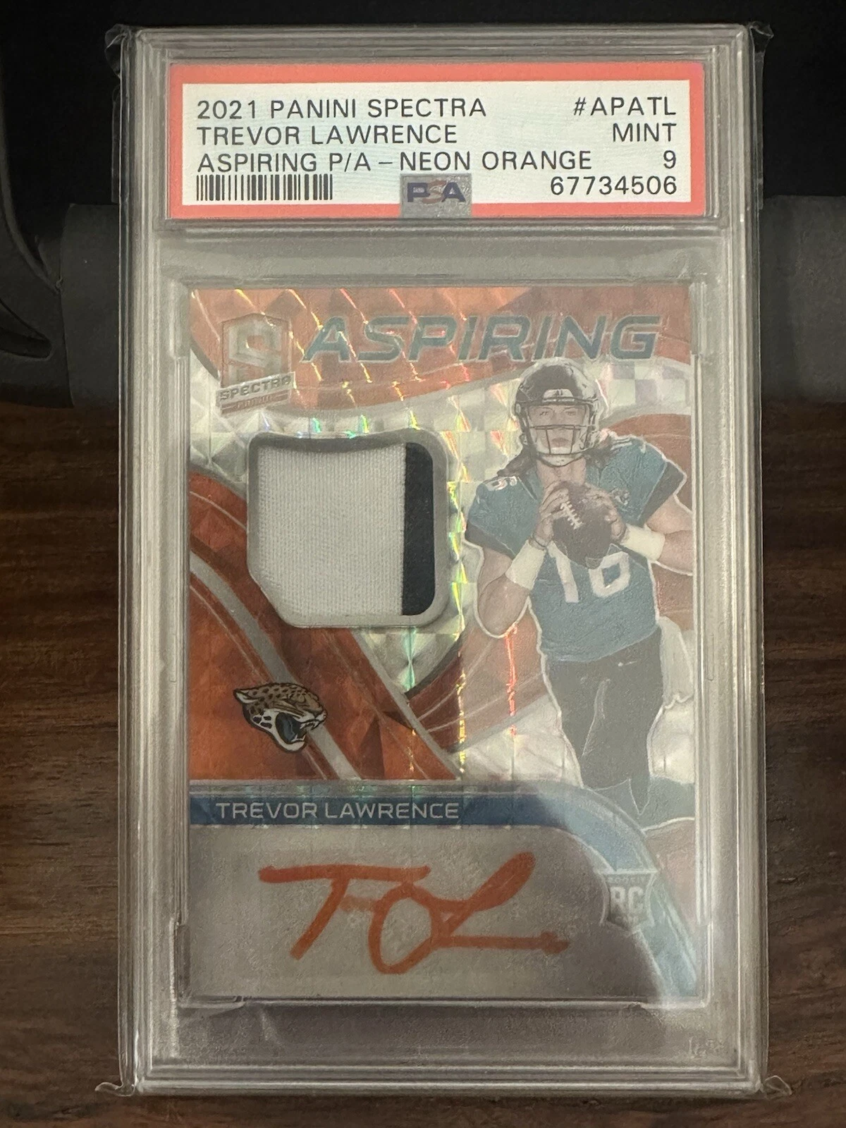 Trevor Lawrence Panini Spectra Aspiring Patch Autographs #APATL Neon Orange