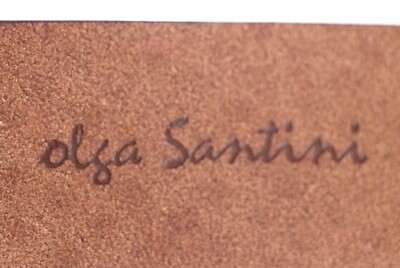 Olga Santini TOOLED BROWN GENUINE LEATHER 1 3/4\