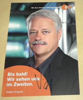 Volker Angres Original signierte Autogrammkarte ZDF Autogramm Karte TV #14