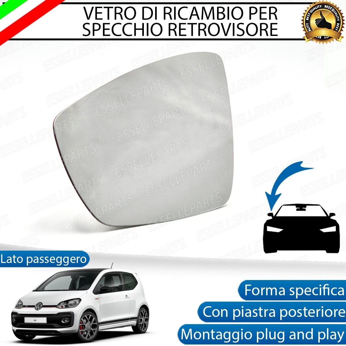 Vetro Specchietto Esterno Lato DX Compatibile Con Hyundai H1