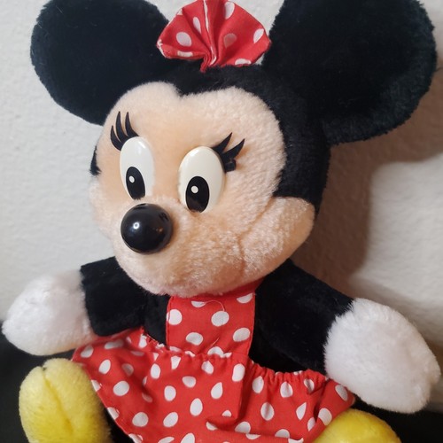 MINNIE MOUSE Disneyland Walt Disney World Tag Vintage 8” Sitting Plush Eyelashes - Picture 2 of 10