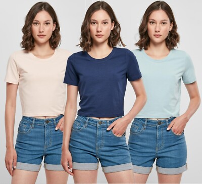 Crop Shirt Top bauchfrei Rundhals Stretch in 6 Farben Gr.XS,S,M,L,XL Jersey  042