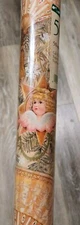 Vintage Plus Mark Angel Gold Christmas Wrapping Paper Gift Wrap 50 sq ft New