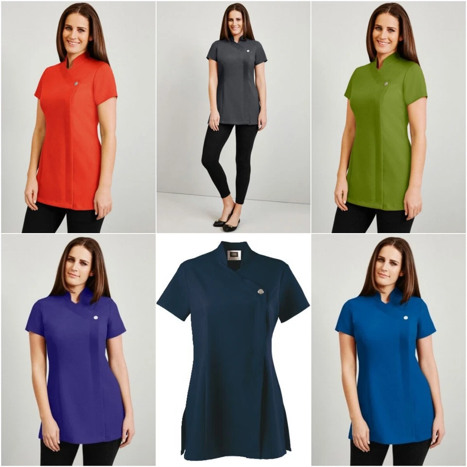 SIMON JERSEY ONE BUTTON BEAUTICIANS TUNIC BEAUTY SALON SPA