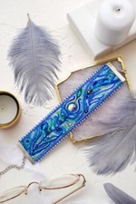 DIY Beaded bracelet kit Embroidery kit Feathery touch Handmade Jewelry bracelet
