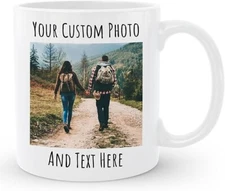 Personalized Coffee Mug, Custom Picture Text or Logo, Customized Gif. 11 oz mug.