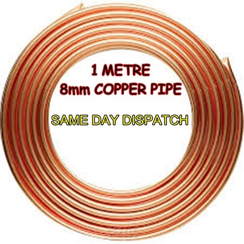 *1 METRE* 8mm Copper Pipe Microbore GasWaterAirLPG *CHEAPEST ON EBAY