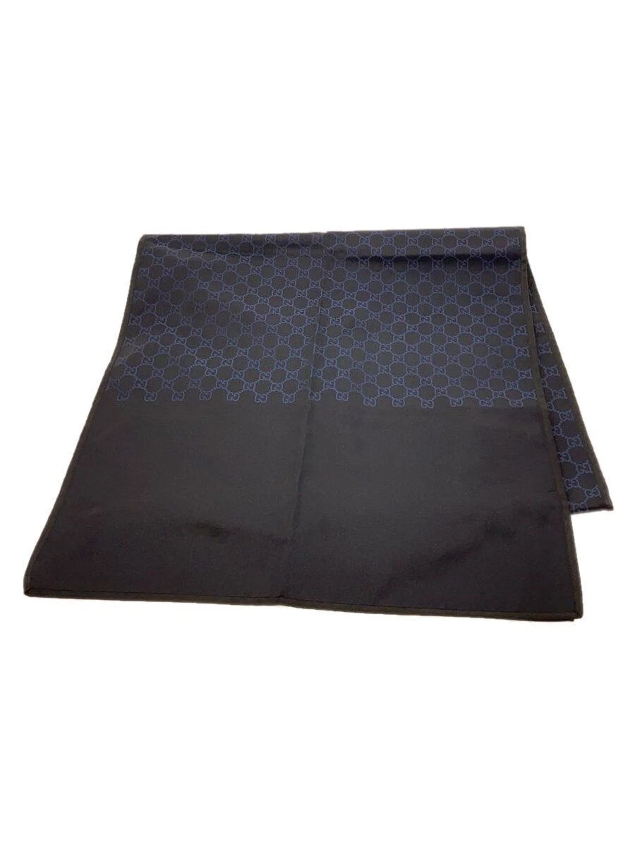 Foulard GUCCI soie noir marine motif GG fabriqué en Italie Occasion