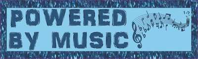 #ad 10in x 3in Blue Powered By Music Magnet Magnetic Vehicle Musical Bumper Magnets $10.99