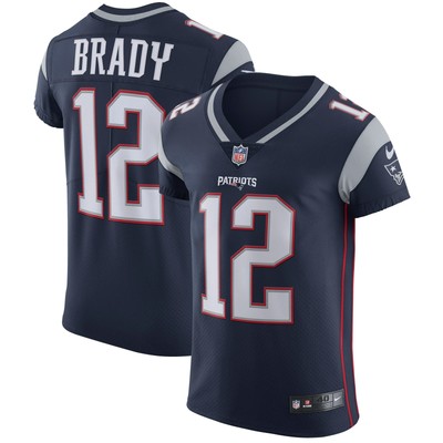 TOM BRADY UNSIGNED PATRIOTS BLUE NIKE VAPOR ELITE JERSEY ...