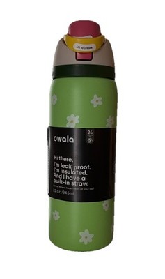 NEW Owala ''Darling Daisy'' 32oz Free Sip Limited Edition Green Pink Spring Flower