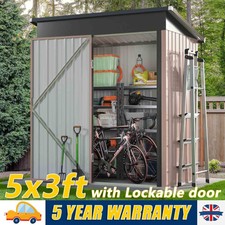 HEAVY DUTY 5ft x 3ft Outdoor Storage Shed Steel Garden Shed with Lockable Door 