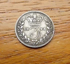 1843 Victoria Threepence — photo from another recent sale