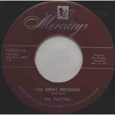 THE PLATTERS THE GREAT PRETENDER / DANCING PARTNER 45 7" VINYL RECORD VG-