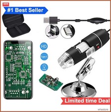 USB Microscope 40-1000X 8 LED Lights Type C Micro USB Android Windows Mac Linux