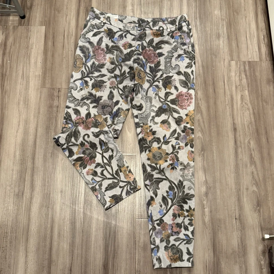 Dries Van Noten 女式 38 码花卉直踝拉链设计师裤子 — 第 2/4 张图片