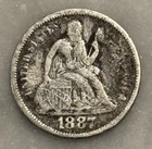 1887 Seated Liberty Dime - G - Good - 90% Silver