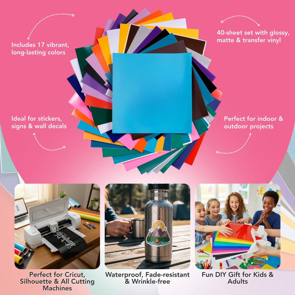 Incraftables Permanent Vinyl Sheets (40pcs). Bulk Permanent Vinyl - Image 3 of 4