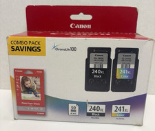 Canon 240XL Black & 241XL Color Cartridges ChromaLife 100 Combo Pack-Open