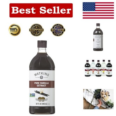 32 Fl Oz Non-GMO Organic Pure Vanilla Extract - Madagascar Vanilla Beans Inside