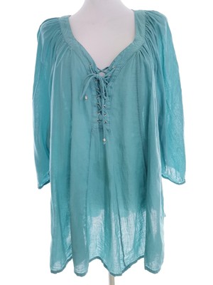Like a flower story  Größe 44/46 Blau Tunika-Bluse Baumwolle 100% Manche 3/4
