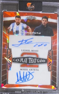 2025 Leaf Signature Series Lionel Messi Mikel Arteta 1/1 Dual Autos GOAT