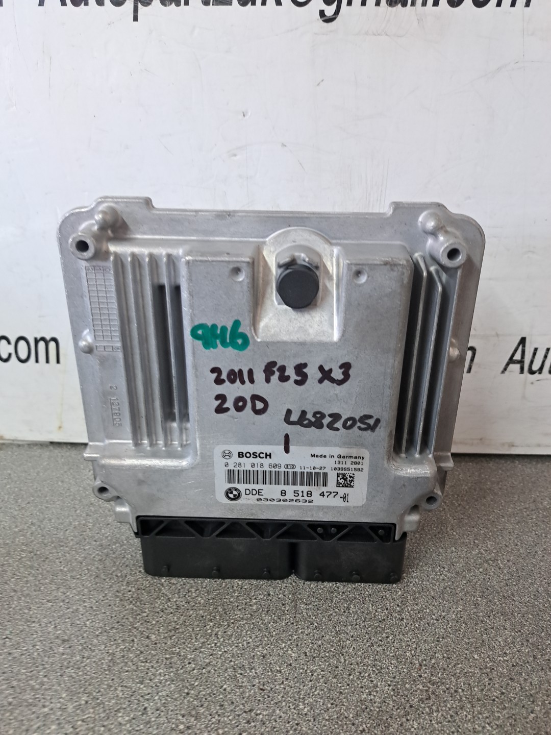 2012 BMW X3 F25 N47D20C AUTO DIESEL ENGINE ECU OEM 8518477 + Key #9h6