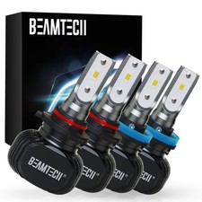 9005 H11 LED Bulbs Combo, 6500K Xenon White Fog Light, 4-Pack S1 Series