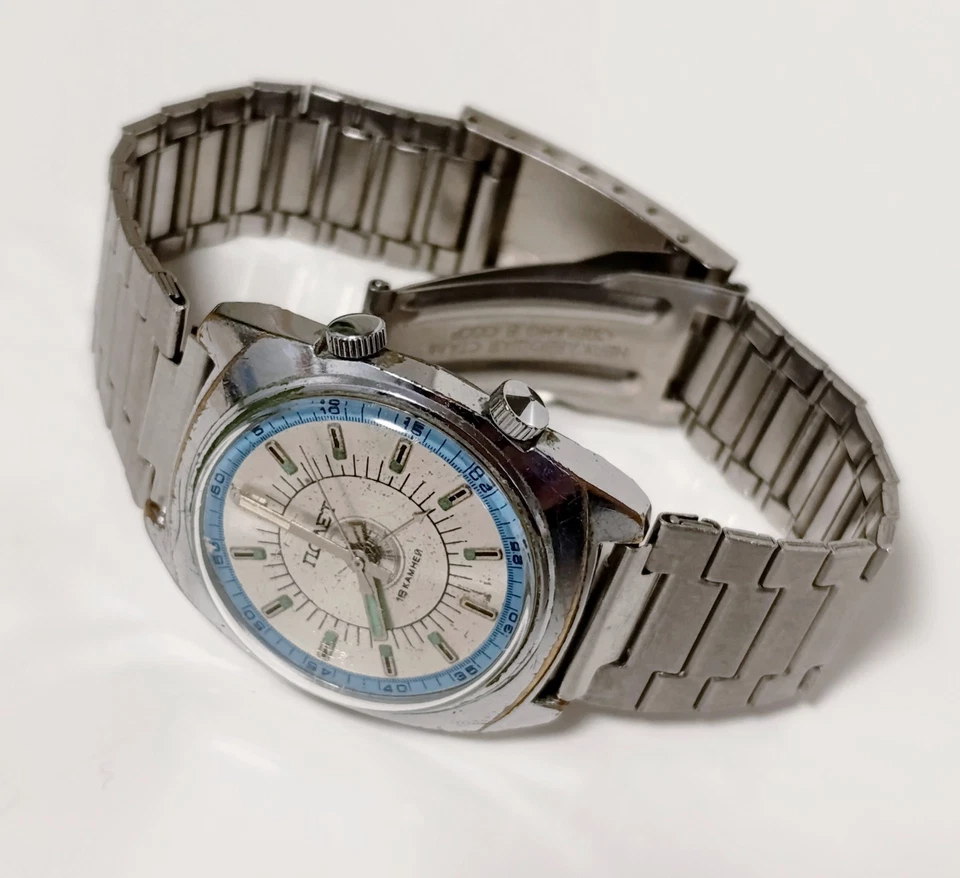 Reloj Vibro Alarma Señal Polijot 1MChZ 18 Joyas 2612 Unión Soviética Foto 3 de 4