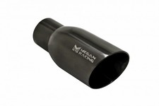 Megan Exhaust Muffler Universal Black Chrome 3.5 Inch Tip 2.5 Inch Piping Megan Exhaust Muffler Universal Black Chrome 3.5 Inch Tip 2.5 Inch Piping