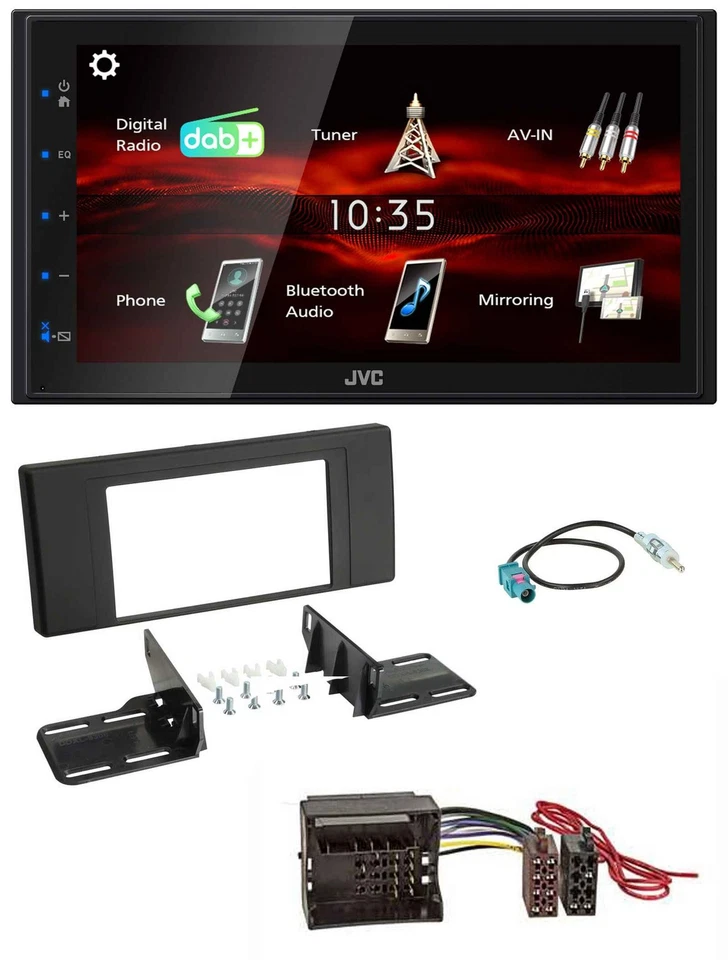 JVC USB Bluetooth MP3 DAB 2DIN Autoradio für Land Rover Range Rover Vogue L322 2 - Bild 1 von 4
