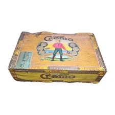 Vintage Certified Cremo Cigar Box 1930s “The Cream of the Tobacco” Wood