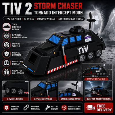 TIV 2 Storm Chaser Tornado Intercept Static Display Model 6 Wheels Moving