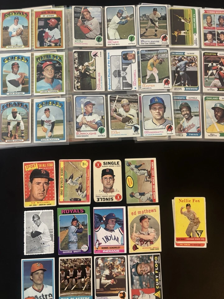 LOTE DE COLECCIÓN Topps Goat HOF (133) Mickey Mantle Ted Williams Hank Aaron Brett Rc Foto 3 de 4