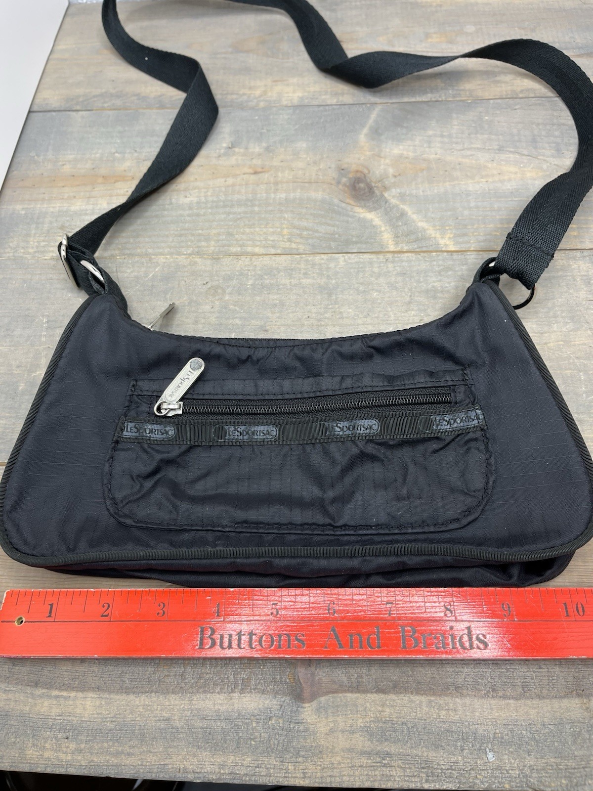 Lesportsac Solid Black Small Spectator Nylon  Cro… - image 2