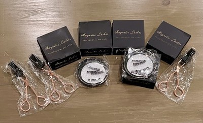 6 Pair Of Magnetic Top & Bottom Eyelashes With 3 Applicators 2 Styles L02 & KS02
