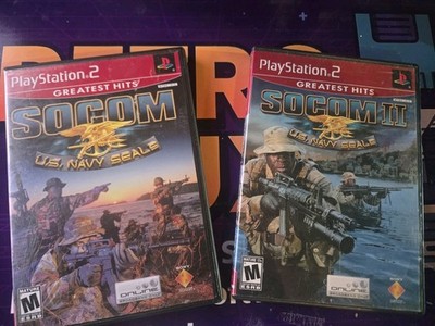 SOCOM: U.S. Navy SEALs I & II Greatest Hits - Sony Playstation 2 PS2 Lot of 2