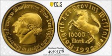 1923 Pcgs Ms66 10,000 Mark Notgeld
