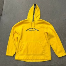 Vintage Y2K Nautica Jeans Embroidered Logo Fleece Yellow Hoodie Sweatshirt L