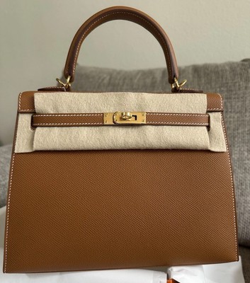 NEW HERMÈS Gold GHW KELLY 25 Epsom Sellier  stamp K -2025  w/Receipt