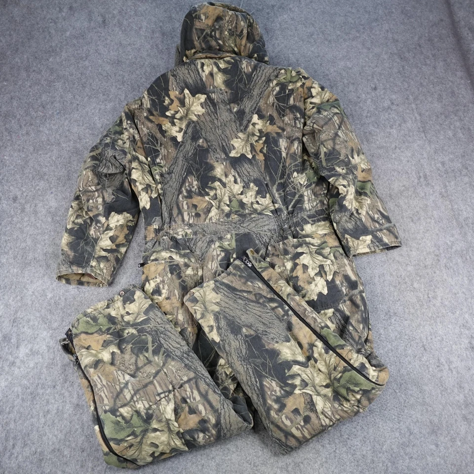 VTG Cabelas Coveralls Mens XL Camo Mossy Oak Break Up Hunting Insulated Winter - Image 2 of 4
