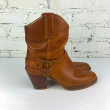 Vintage Zodiac Leather Harness Heeled Boots