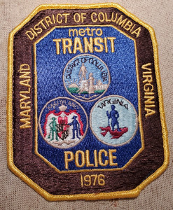 MD/DC/VA Maryland/District of Columbia/Virginia Metro Transit Police Patch