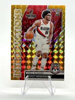 Scoot Henderson 2023-24 Panini Mosaic Introductions Gold /10 #18 RC Blazers